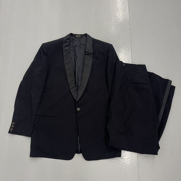 Vintage 40s After Six Rudofker Navy Wool 2-Piece Suit - Picture 1 of 8